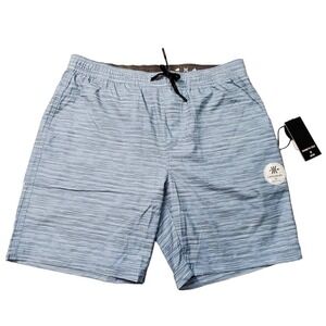 Kenneth Cole Men's Blue Striped Board Shorts Swim Trunks, Size X-Large * men909